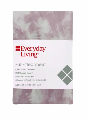 Everyday Living Full Purple Fitted Sheet Perspective: front
