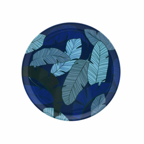 HD Designs Outdoors Summer Bamboo Blend Palm Tree Print Round Server Tray Perspective: front