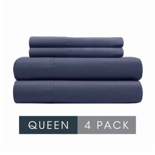 HD Designs 300 Thread Count Sheet Set Queen - 4 Pack Dark Blue Perspective: front