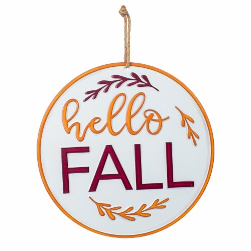 Holiday Home Hello Fall Hanging Decor Perspective: front