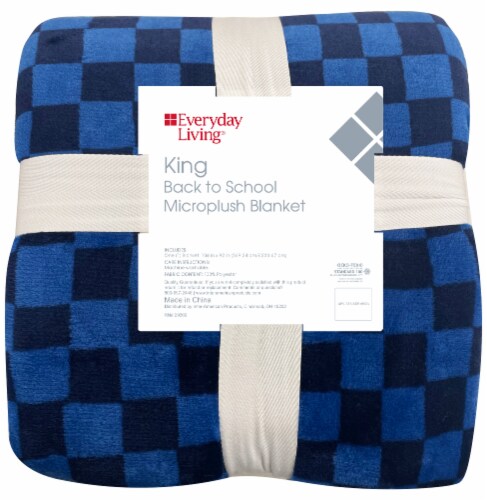 Everyday Living Blue Checkered Blanket Perspective: front