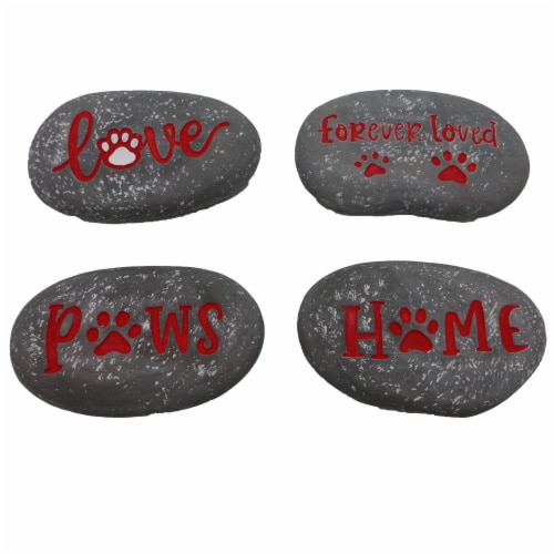 HD Designs Outdoors Cement Garden Stones - Gray / Red Perspective: front