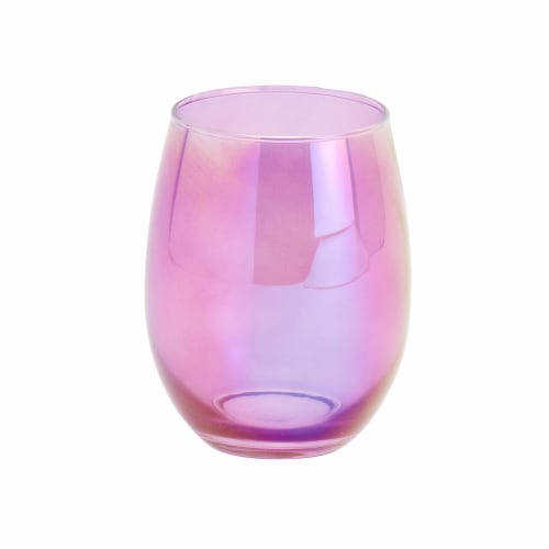 Holiday Home Purple Iridescent Stemless Halloween Wine Glass Perspective: front