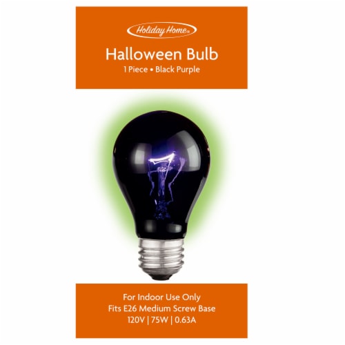 Holiday Home® 75W Black Purple Halloween Light Bulb Perspective: front
