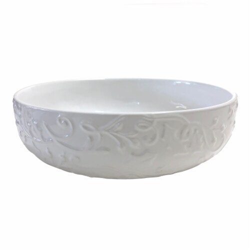 Holiday Home Ceramic Shallow Serve Bowl Perspective: front