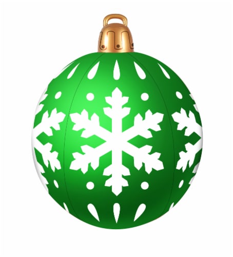 Holiday Home 2.5' Inflatable Christmas Ornament Holiday Decoration - Green Snowflake Perspective: front