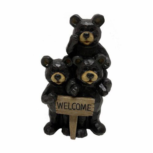 HD Designs Outdoors Stacking Bears Welcome Sign Perspective: front