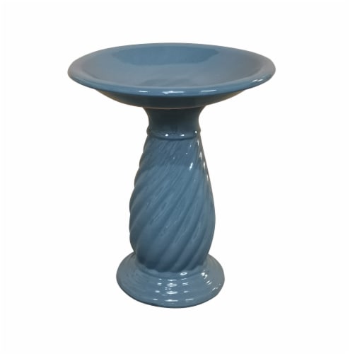 HD Designs Outdoors Classico Mini Birdbath - Blue/Gray Perspective: front