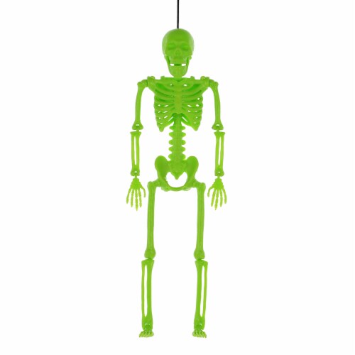 Holiday Home Blacklight Hanging Skeleton - Green Perspective: front