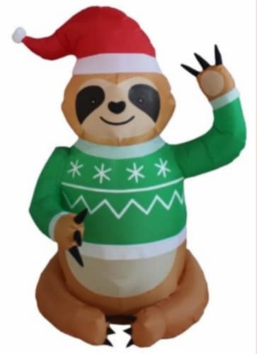 A Holiday Company Christmas Sloth Inflatable Perspective: front