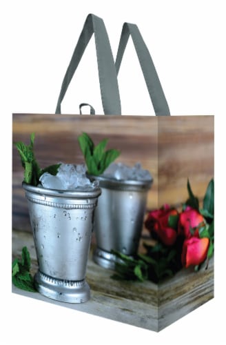 Earthwise Kentucky Derby Julep Mint Reusable Tote Bag Perspective: front