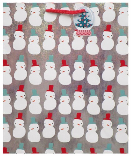 Holiday Home Large Christmas Gift Bag - Snowmen Perspective: front