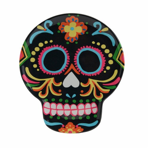 Holiday Home Day of the Dead Melamine Figural Appetizer Platter Perspective: front