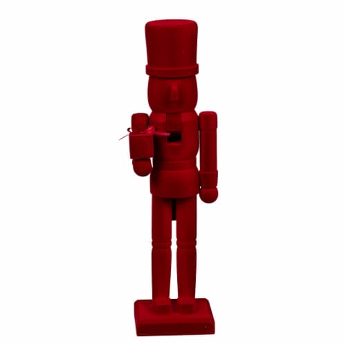 Holiday Home® Flocked Nutcraker - Red Perspective: front
