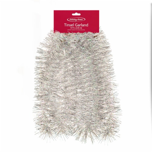 Holiday Home® Tinsel Garland - Silver Perspective: front