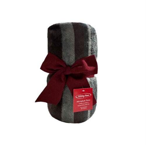 Holiday Home® Microplush Throw - Gordo Stripe Perspective: front