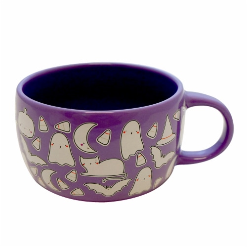 Holiday Home Stackable Halloween Decal Mug - Purple Perspective: front