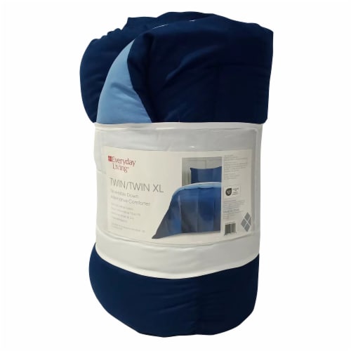 Everday Living® Reversible Down Alternative Comforter - Navy/White Perspective: front