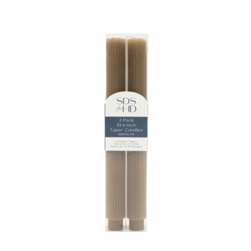SDS for HD Designs Restful Fig Tight Rib Taper Candles - Taupe Perspective: front