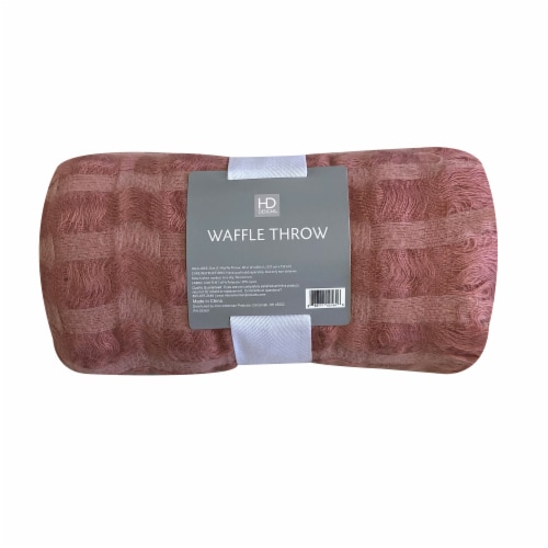 HD Designs® Rolled Waffle Throw Pink Perspective: front