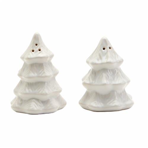 Holiday Home Tree Salt and Pepper Shaker Set Perspective: front