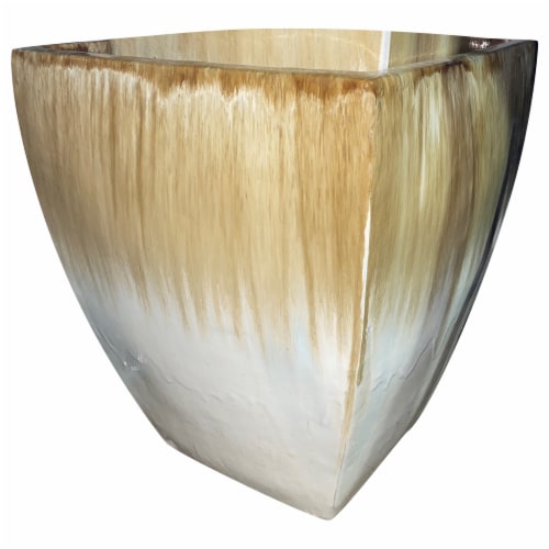 HD Outdoors Pennington Square Planter - Cream Perspective: front