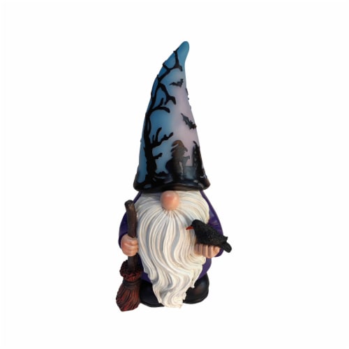 Holiday Home 14" LED Halloween Gnome and Crow Perspective: front