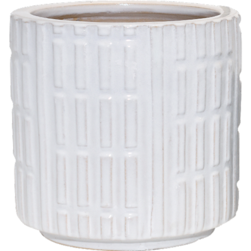 HD Designs Outdoors Indoor Ceramic Planter Large -  Bright White Perspective: front