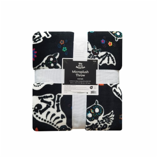 Holiday Home Dia de los Muertos Animals Throw Blanket Perspective: front