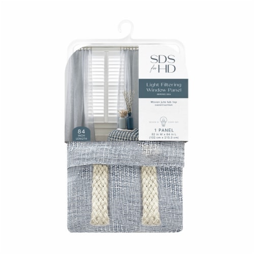 SDS for HD Designs Onanda Diamond Weave Textured Sheer Jute Tab Curtain - Bering Sea Perspective: front