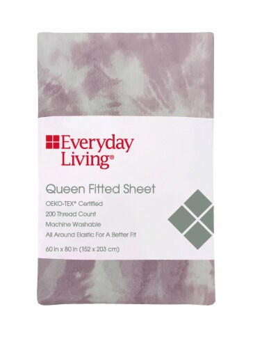 Everyday Living Queen Fitted Sheet - T200 Purple Perspective: front