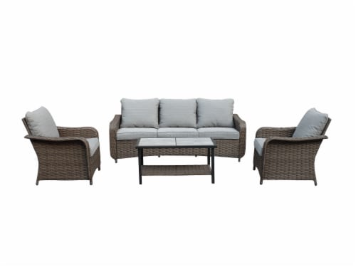 sofa set - exterior rattan set Bellagio sofa & armchair set with pillows -  Blender Market