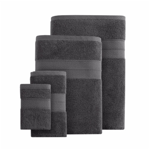 Modavari Turkish Hand Towel - Dark Gray Perspective: front