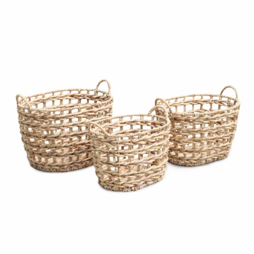 HD Designs Large Oval Water Hyacinth Basket Perspective: front