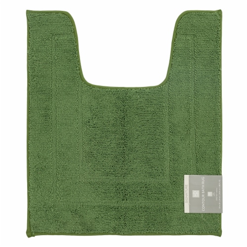 HD Designs Signature Contour Bath Mat - Dark Green Perspective: front