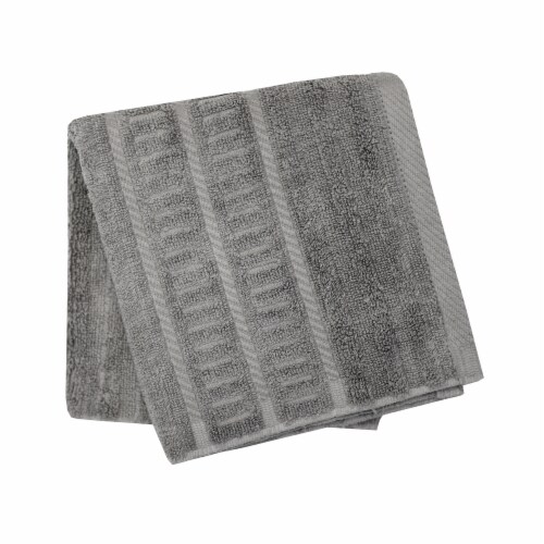 HD Signature Texture Hand Towel - Excalibur Grey Perspective: front