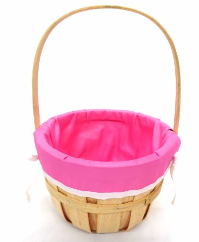 Holiday Home® Easter Bushel Basket With Pink Liner Perspective: front