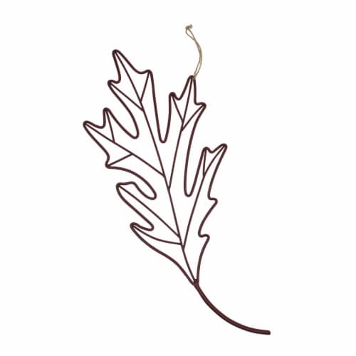Holiday Home Brown Wire Leaf Wall Decor Perspective: front