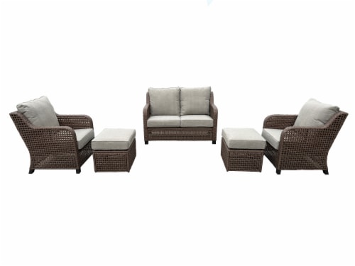 HD Designs Outdoors Paityn 5-Piece Seating Set Perspective: front