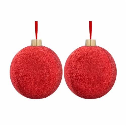 Holiday Home Tinsel Jumbo Ornaments - Red Perspective: front