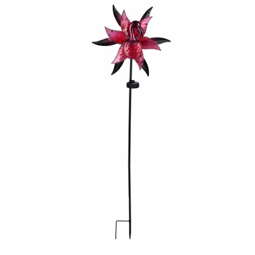 HD Designs Outdoors Solar Powered Spinning Flamingo Perspective: front