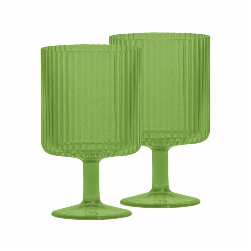 HD Designs Outdoors Poly Pro Ribbed Wine Goblet - Green Perspective: front