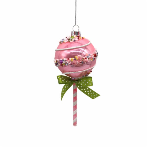 Holiday Home Pink Lollipop Christmas Ornament Holiday Décor Perspective: front
