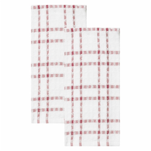 Everyday Living Grid Kitchen Towels - Paprika Perspective: front