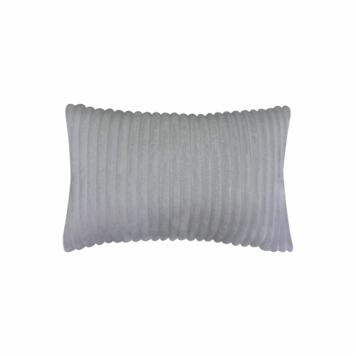 Everyday Living Ribbed Microplush Decor Pillow - Gray Perspective: front