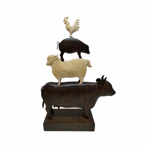 HD Designs Outdoors Metal Stacking Farm Animals Perspective: front