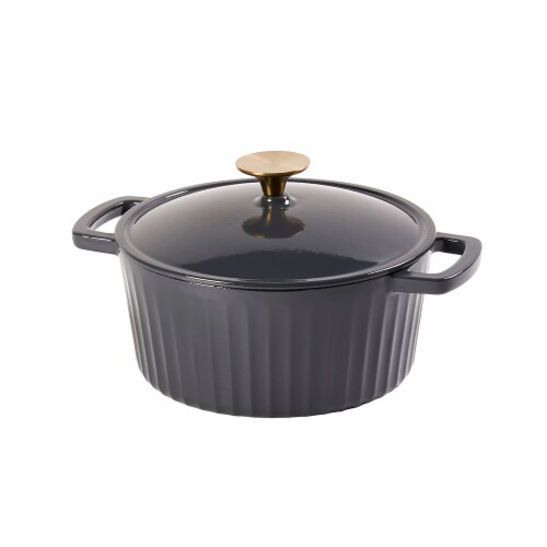 Dash of That Essentials 3 qt Fluted Dutch Oven - Black, 3 qt - Pay