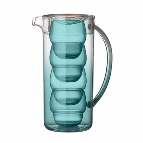 HD Outdoors Pitcher & Cups - Aqua Perspective: front