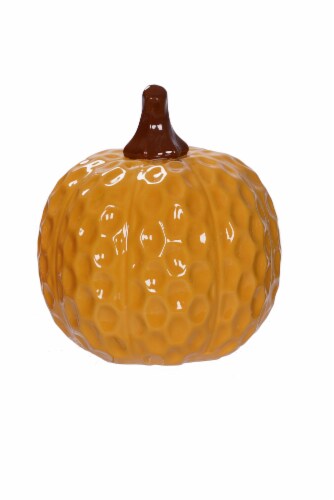 Holiday Home Yellow Ceramic Pumpkin Perspective: front