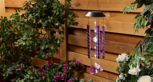 HD Designs Outdoors Solar Chime with Chasing Butterfly Perspective: front